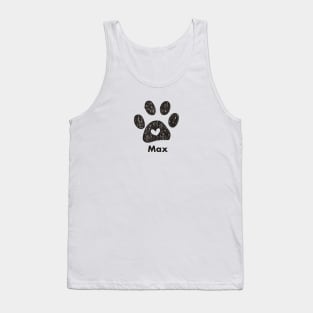 Max name made of hand drawn paw prints Tank Top